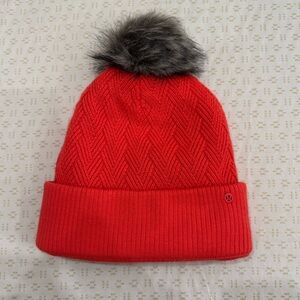 Lululemon Athletica Red Knit Beanie with Pom